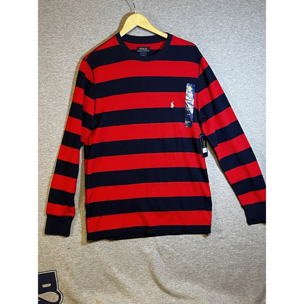 Ralph Lauren Polo thermal long sleeve shirt large Red And Navy Blue